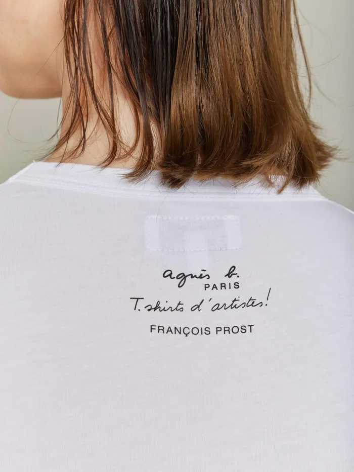 Agns B Artist039s Collection Women White Cotton Jersey Brando Tshirt Artist Franois Prost