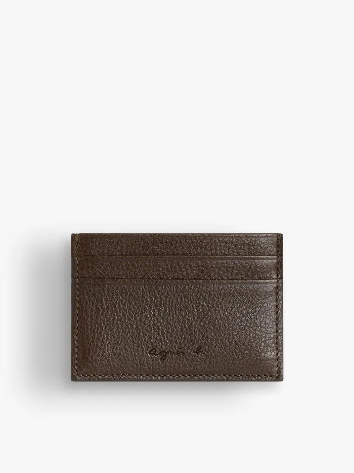 Agns B Bags Men Brown Leather Scott Card Holder