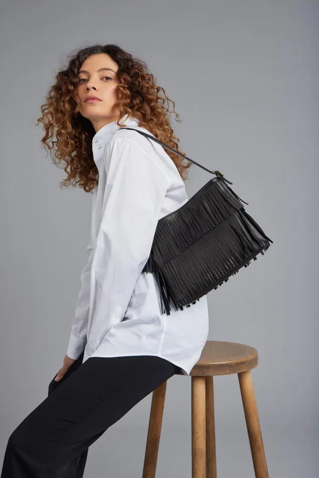 Agns B Bags Women Black Leather Carmen Shopper