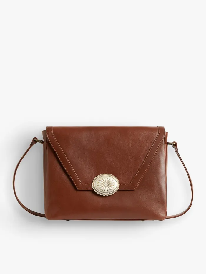 Agns B Bags Women Brown Plonge Lambskin Dakota Messenger Bag