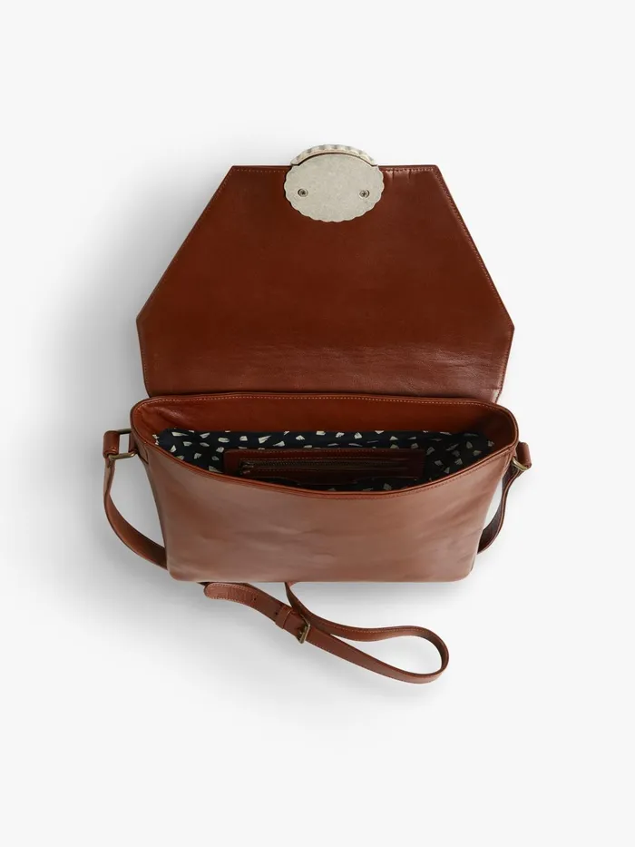 Agns B Bags Women Brown Plonge Lambskin Dakota Messenger Bag