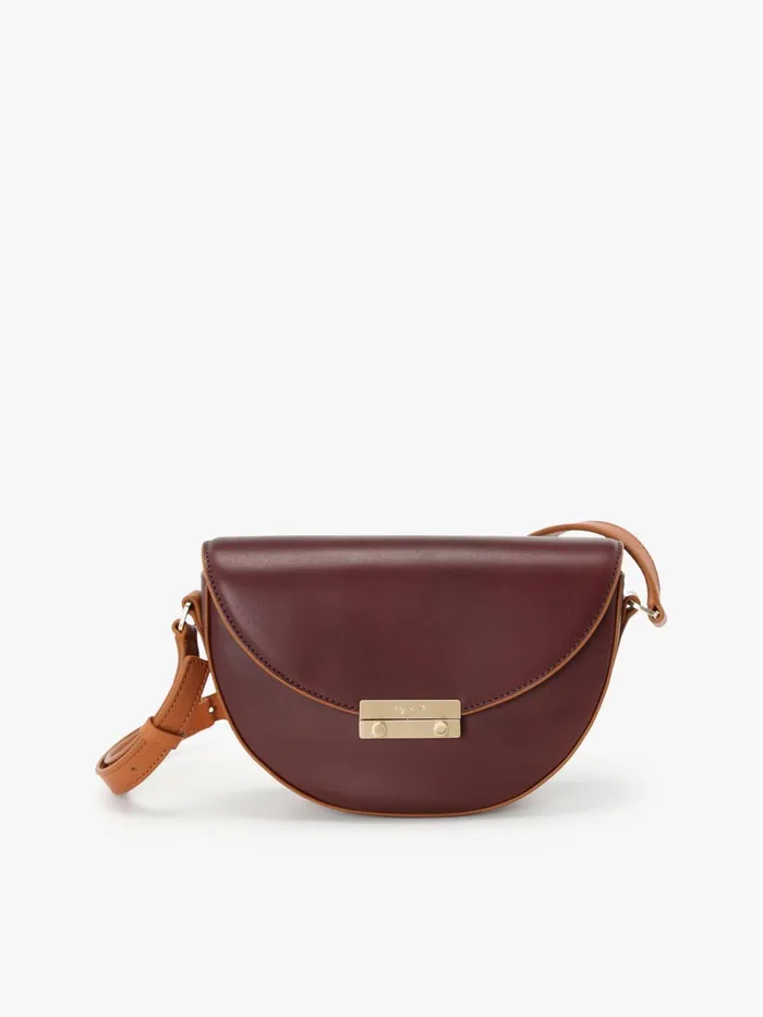 Agns B Bags Women Brown Round Leather Bag