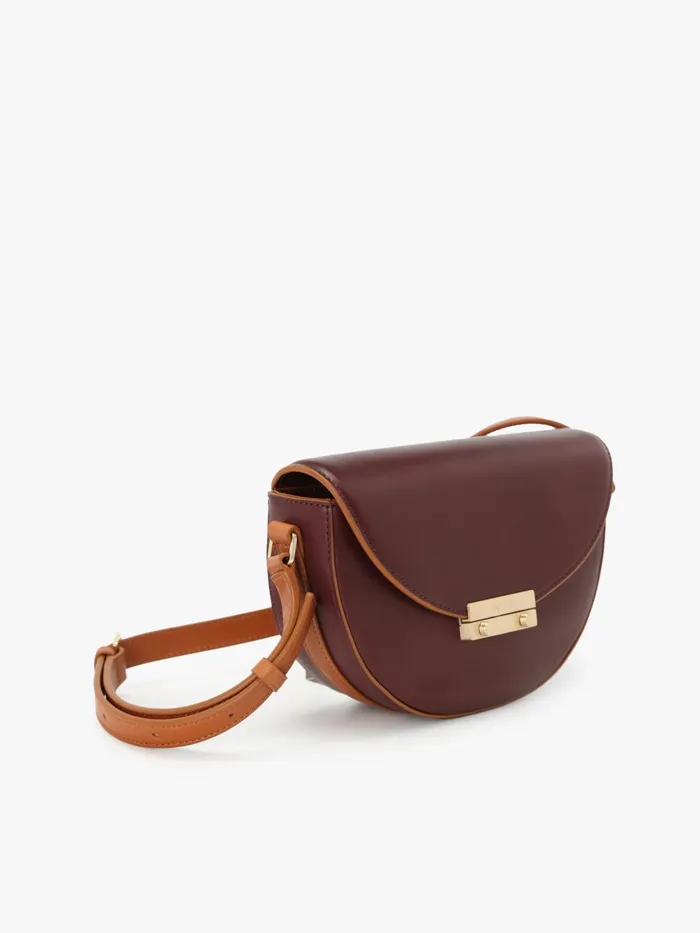 Agns B Bags Women Brown Round Leather Bag