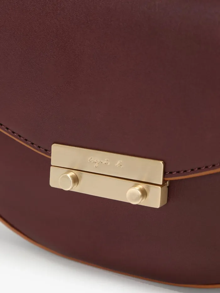 Agns B Bags Women Brown Round Leather Bag
