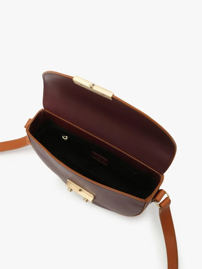 Agns B Bags Women Brown Round Leather Bag