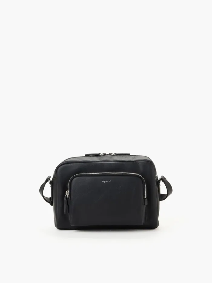 Agns B Bags Women Large Black Leather Shoulder Bag