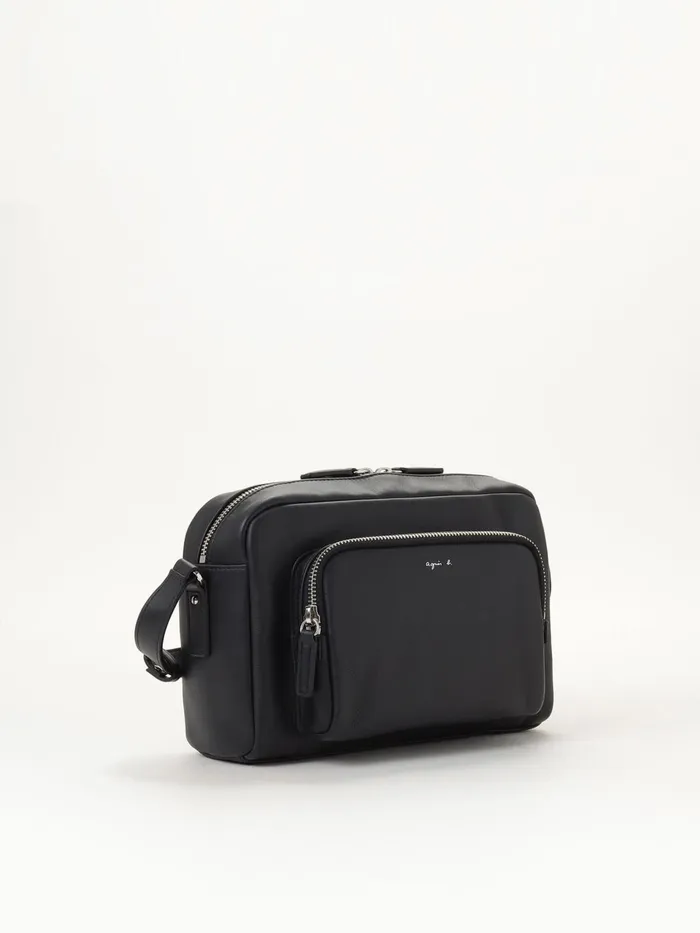 Agns B Bags Women Large Black Leather Shoulder Bag