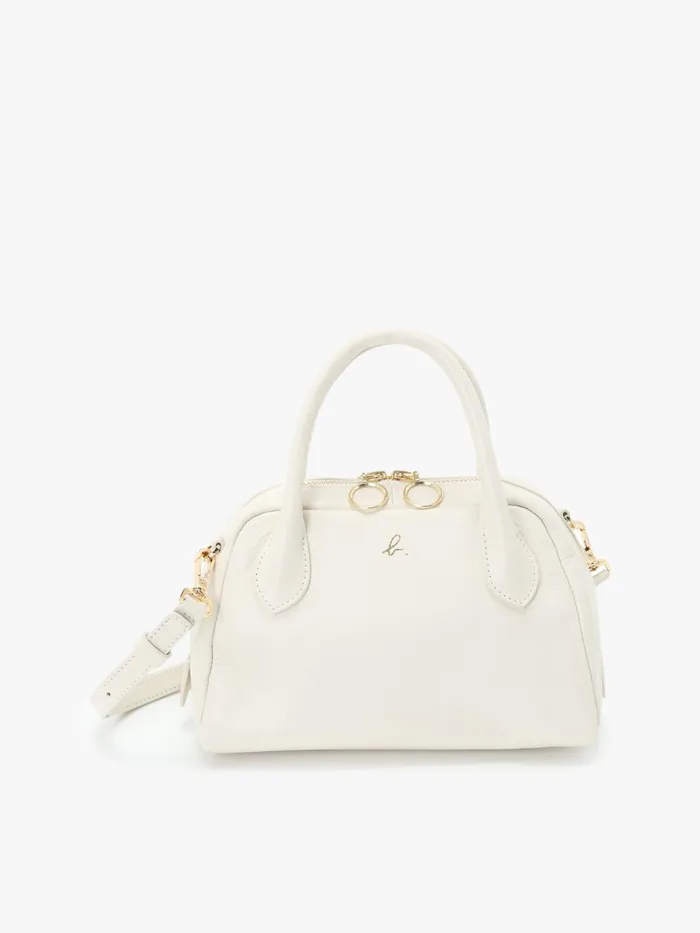 Agns B Bags Women White Leather Boston Bag