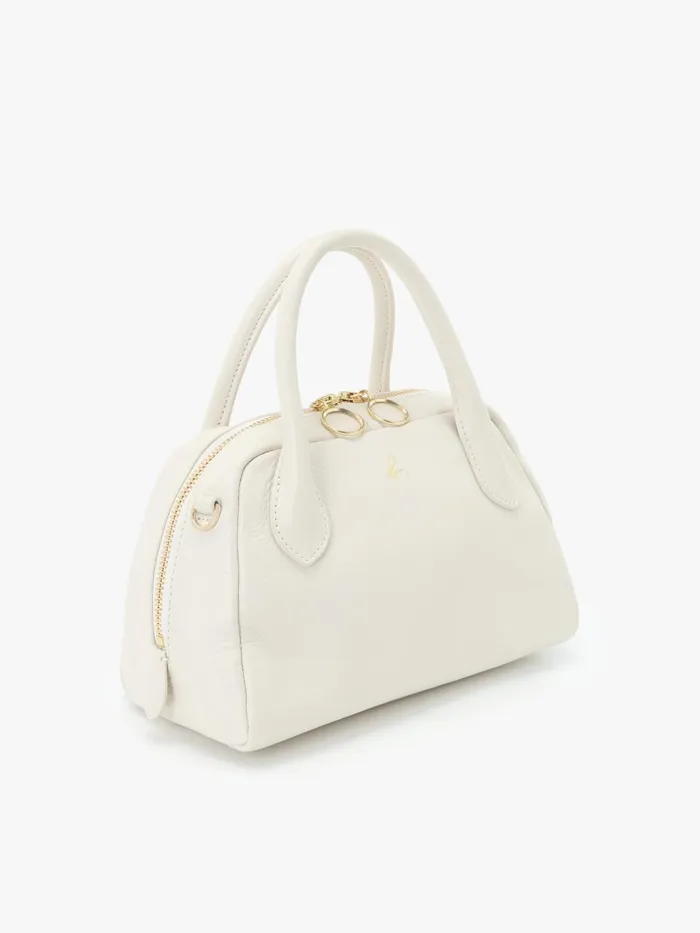Agns B Bags Women White Leather Boston Bag