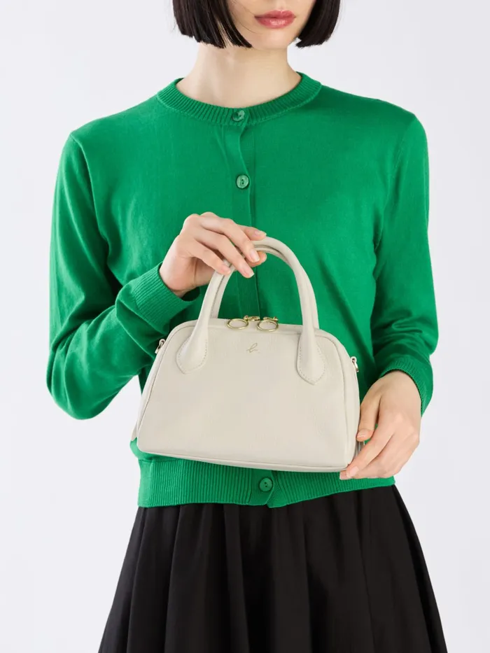 Agns B Bags Women White Leather Boston Bag