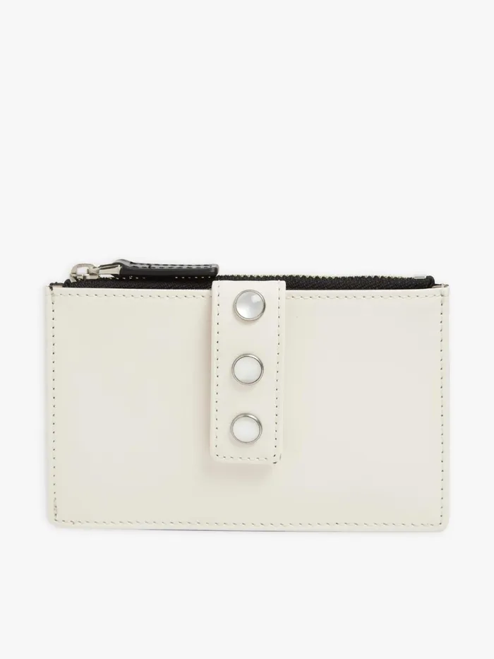 Agns B Bags Women White Leather Keyring Wallet