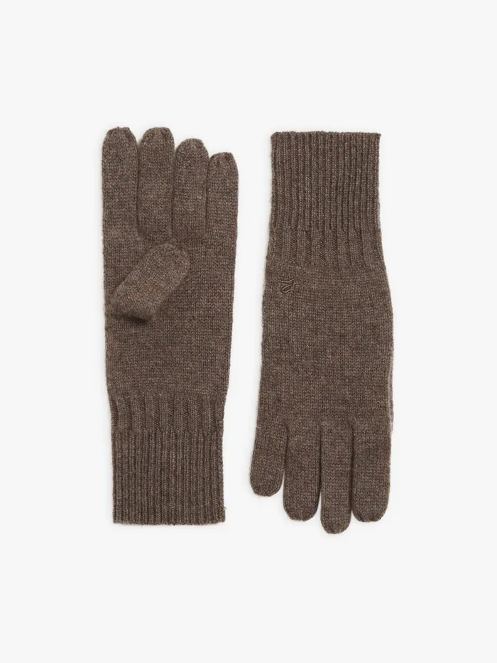 Agns B Beanies and Gloves WomenMen Brown Nelio Unisex Cashmere Gloves