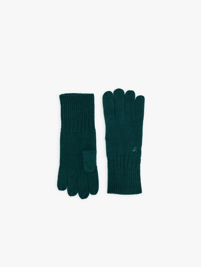 Agns B Beanies and Gloves WomenMen Nelio Unisex Firgreen Cashmere Gloves