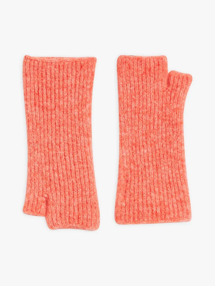 Agns B Beanies and Gloves Women Orange Alpaca Annie Fingerless Gloves