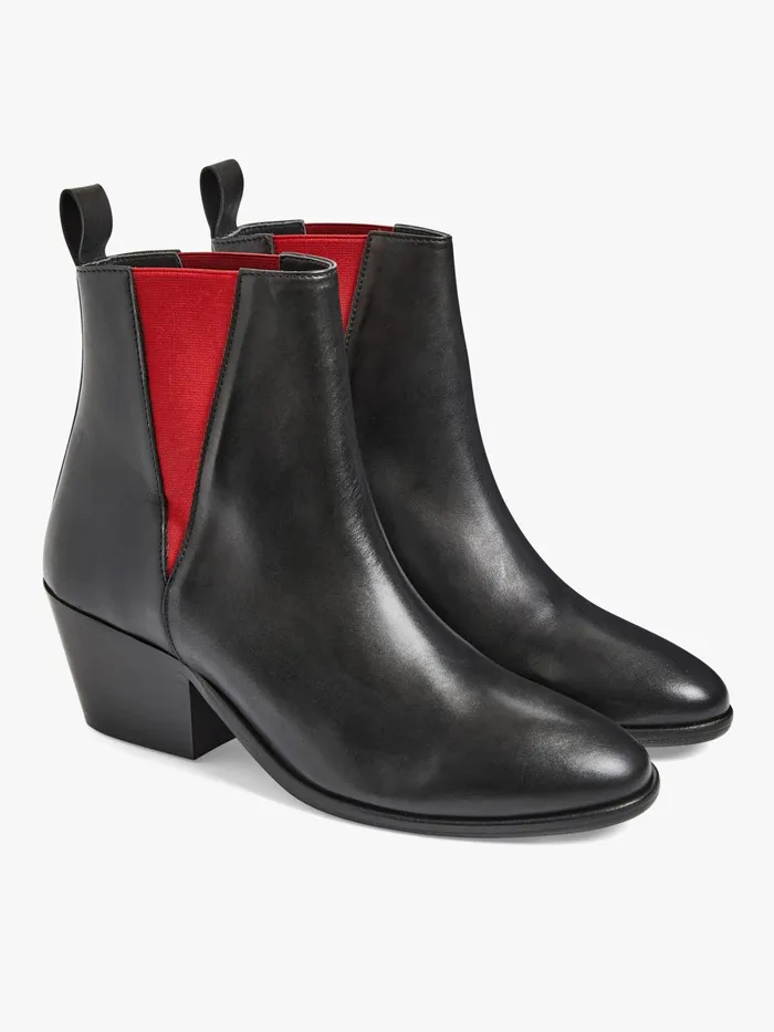 Agns B Boots and Ankle Boots Women Black And Red Victoria Rock Boots
