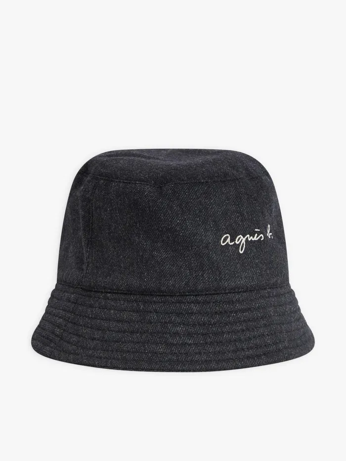 Agns B Caps and Hats Men Grey Wool Flannel Janis Bucket Hat