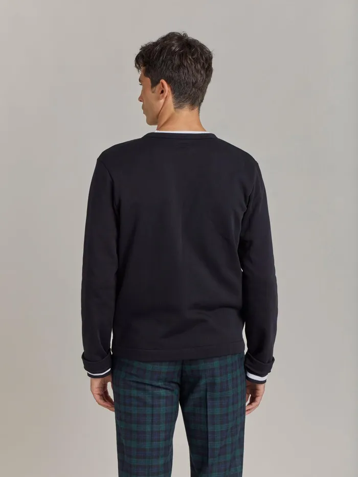 Agns B Cardigans Men Black Cotton Fleece Roady Cardigan
