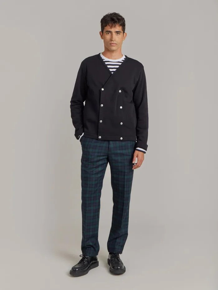 Agns B Cardigans Men Black Cotton Fleece Roady Cardigan