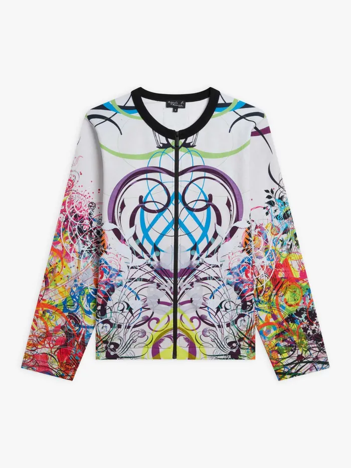 Agns B Cardigans Men Cotton Jersey Zip Cardigan Artist Ryan McGinness