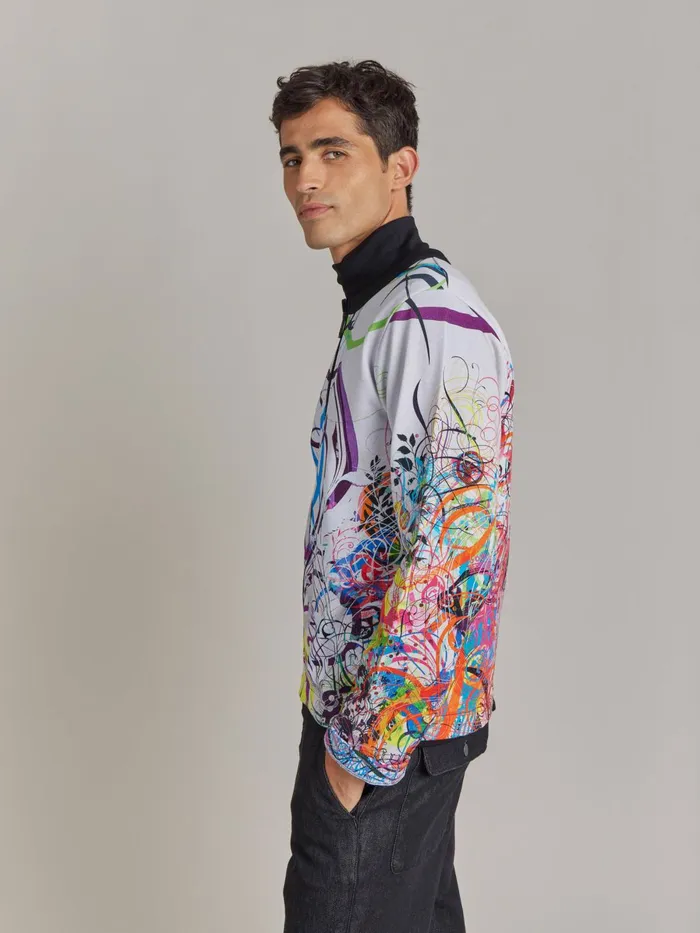 Agns B Cardigans Men Cotton Jersey Zip Cardigan Artist Ryan McGinness