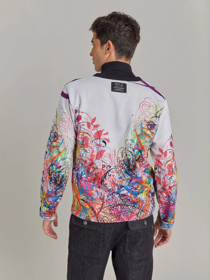 Agns B Cardigans Men Cotton Jersey Zip Cardigan Artist Ryan McGinness