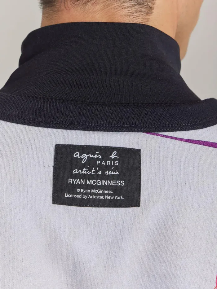 Agns B Cardigans Men Cotton Jersey Zip Cardigan Artist Ryan McGinness