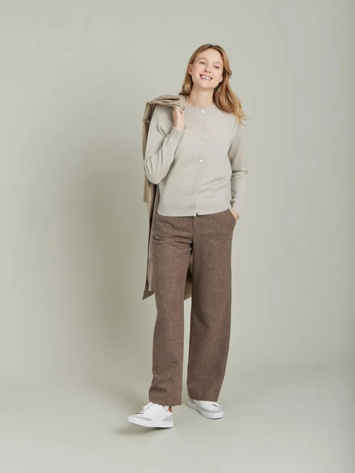 Agns B Cardigans Women Beige Cashmere Jersey Scilly Cardigan