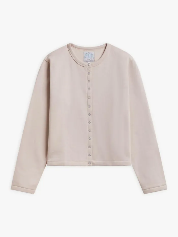 Agns B Cardigans Women Beige Le Classique Fleece Snap Cardigan