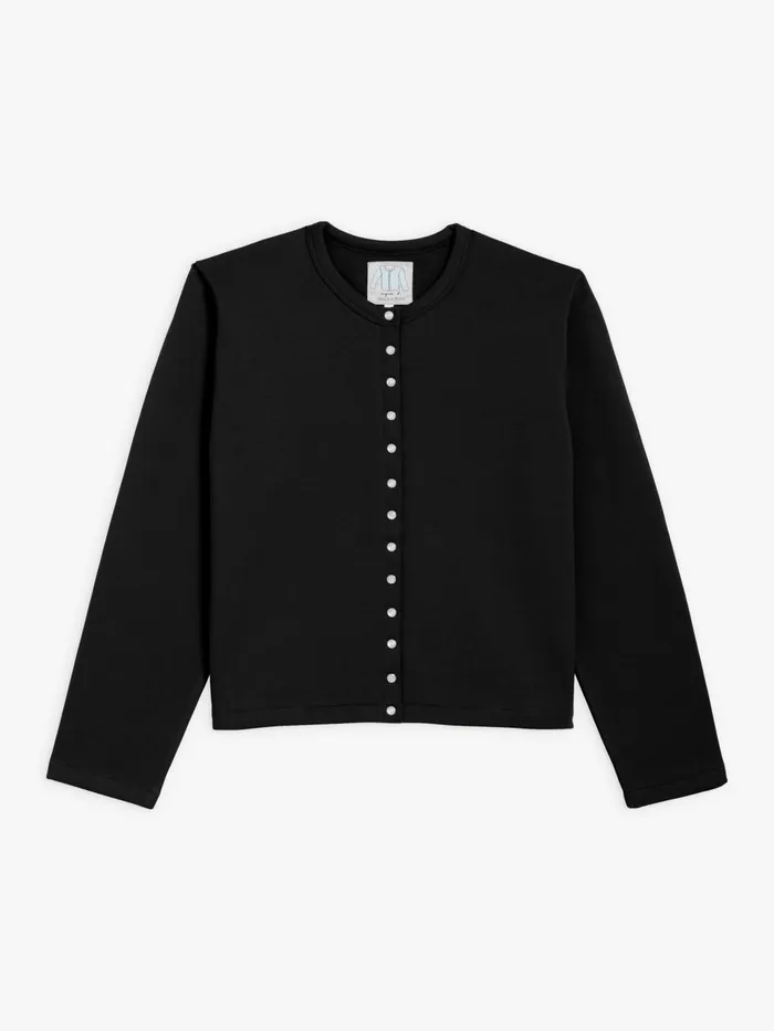 Agns B Cardigans Women Black Fleece Le Classique Snap Cardigan