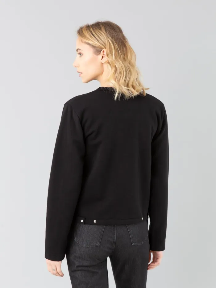 Agns B Cardigans Women Black Fleece Le Classique Snap Cardigan