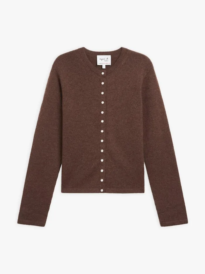 Agns B Cardigans Women Brown 12 Ans Snap Cardigan In Cashmere