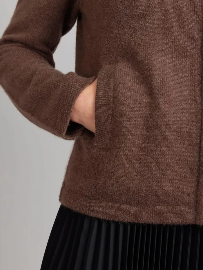 Agns B Cardigans Women Brown Cashmere Zip Cardigan