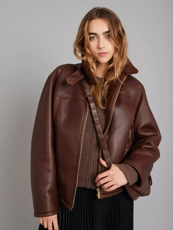 Agns B Cardigans Women Brown Cashmere Zip Cardigan
