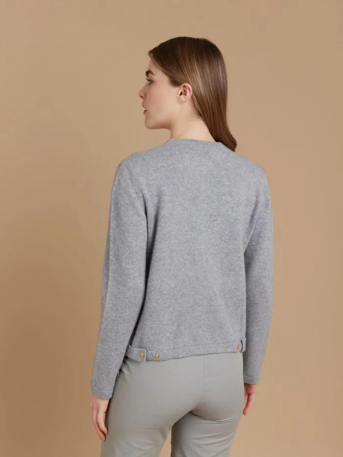 Agns B Cardigans Women Grey Cashmere Zip Cardigan