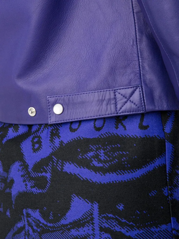 Agns B Cardigans Women Snap Purple Lambskin Cardigan