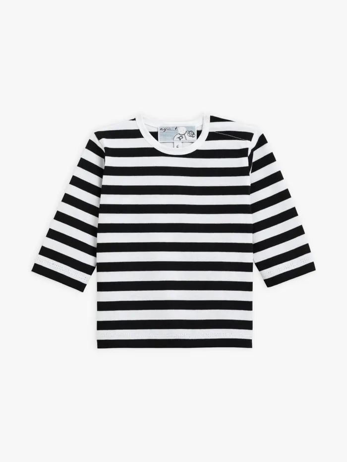Agns B Clothing Children Black And White Long Sleeve Striped Top