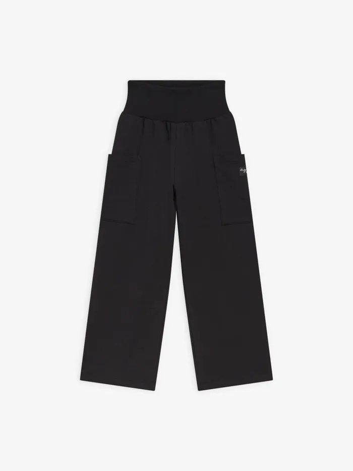 Agns B Clothing Children Black Cotton Fleece Mathis Trousers