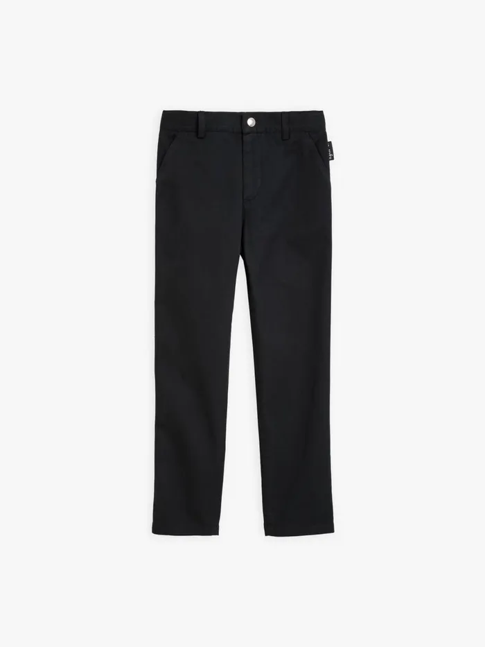 Agns B Clothing Children Black Cotton Gabardine Children Trousers