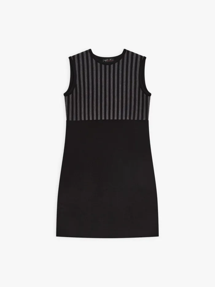 Agns B Dresses Women Black Merino Wool Trefle Dress