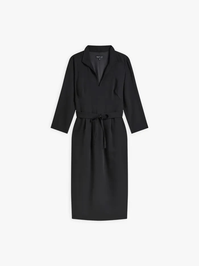 Agns B Dresses Women Black Polyester Crpe Dress
