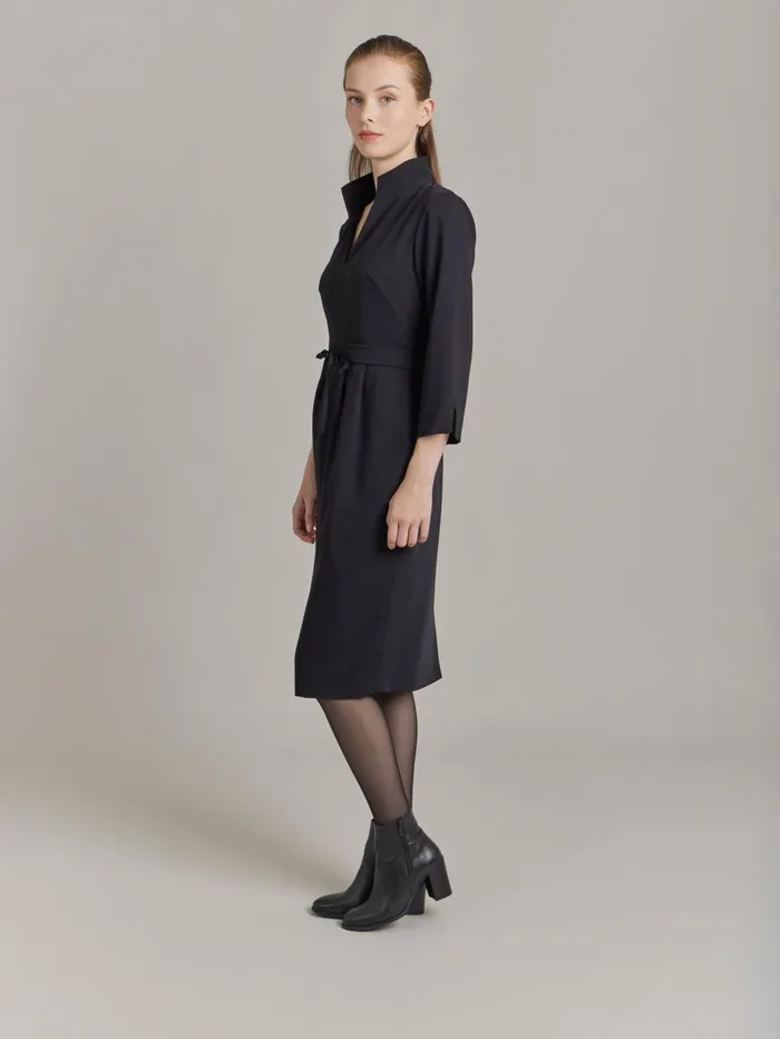 Agns B Dresses Women Black Polyester Crpe Dress