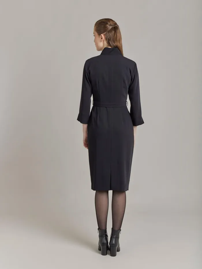 Agns B Dresses Women Black Polyester Crpe Dress