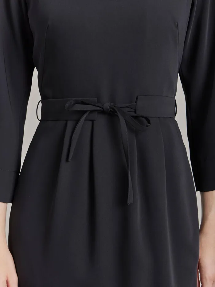 Agns B Dresses Women Black Polyester Crpe Dress