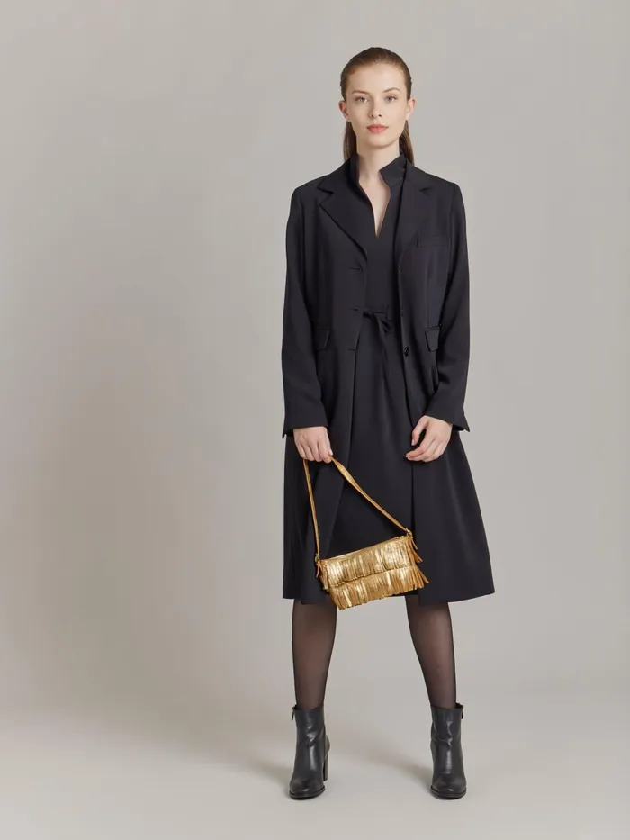 Agns B Dresses Women Black Polyester Crpe Dress