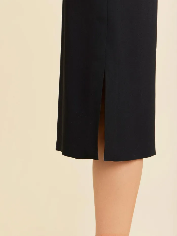 Agns B Dresses Women Black Sleeveless Belted Corbeille Dress