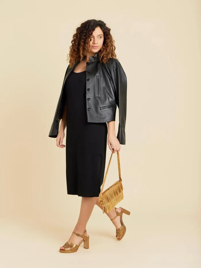 Agns B Dresses Women Black Sleeveless Belted Corbeille Dress