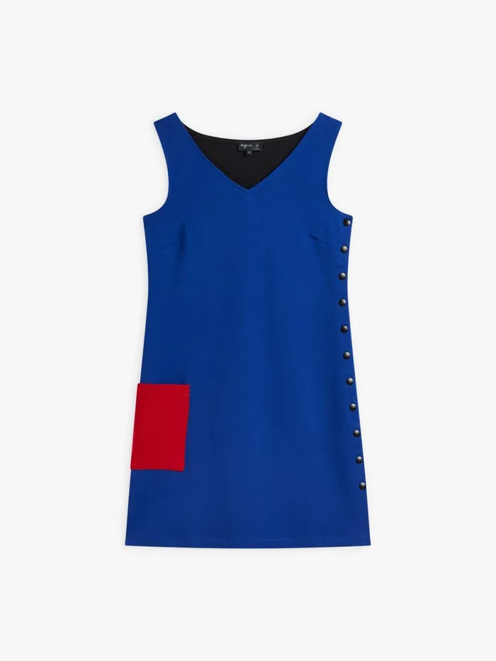 Agns B Dresses Women Blue Cotton Jersey Pressions Oppo Dress