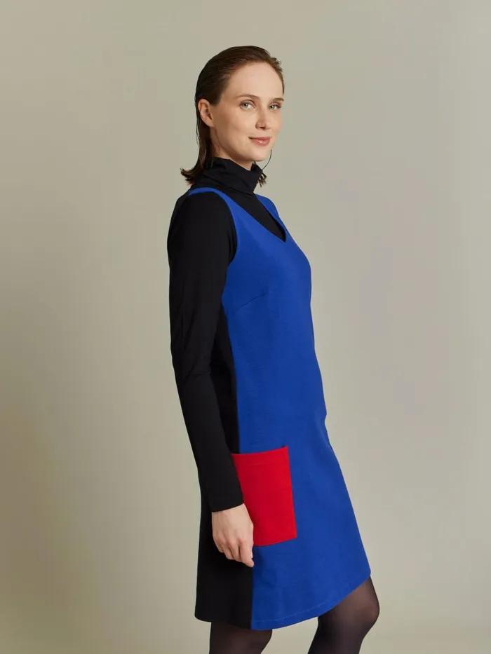 Agns B Dresses Women Blue Cotton Jersey Pressions Oppo Dress