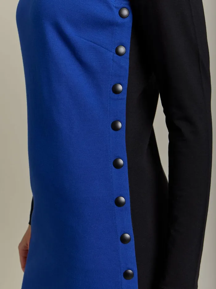 Agns B Dresses Women Blue Cotton Jersey Pressions Oppo Dress