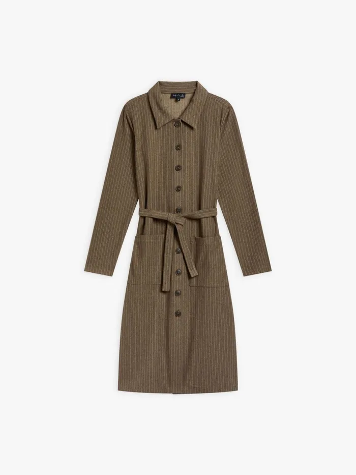 Agns B Dresses Women Brown Cotton Twill BB Dress